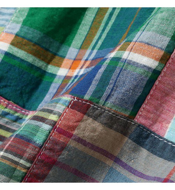 BEAMS PLUS「B.D. Pullover Classic-fit Patchwork Madras Multi」|シャツ・ブラウス|