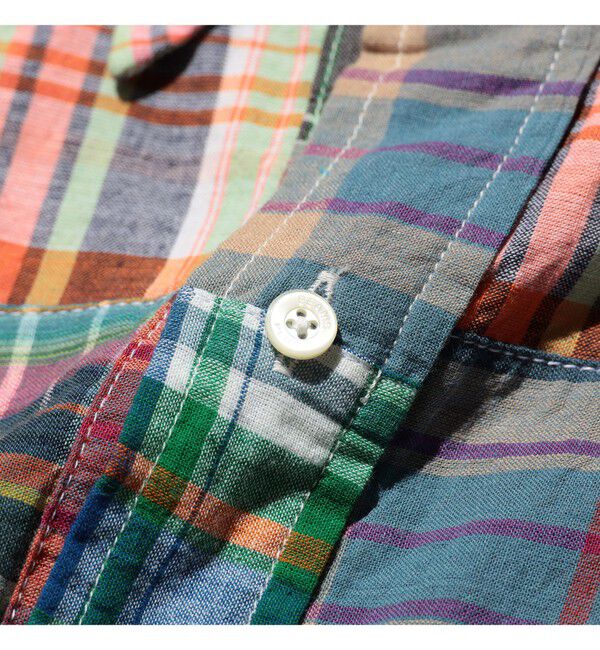 BEAMS PLUS「B.D. Pullover Classic-fit Patchwork Madras Multi」|シャツ・ブラウス|