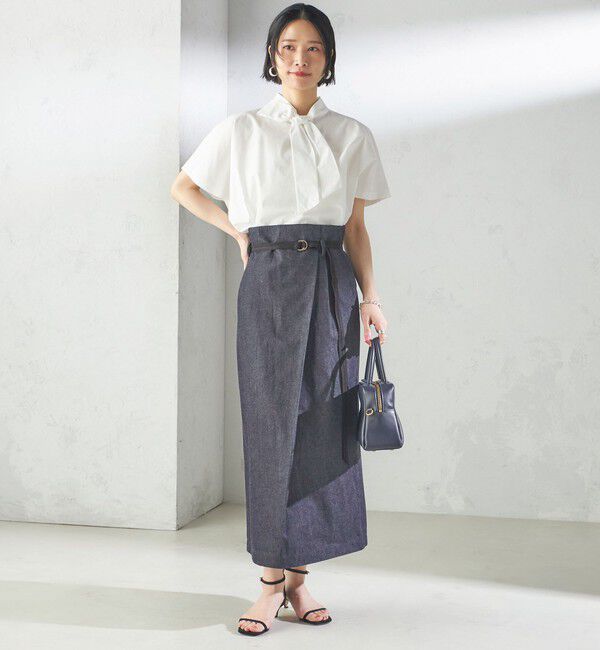SHIPS for women「【SHIPS別注】Nell:〈手洗い可能〉デニム タック スカート」|スカート|