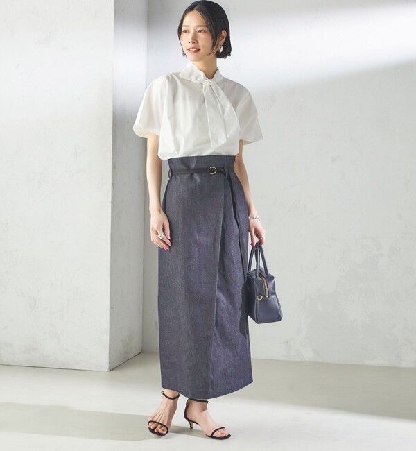 SHIPS for women「【SHIPS別注】Nell:〈手洗い可能〉デニム タック スカート」|スカート|