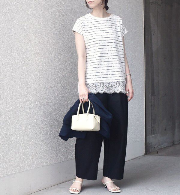 SHIPS Colors 「SHIPS Colors:〈手洗い可能〉フリンジ レース レイヤード TEE」|Tシャツ・カットソー|