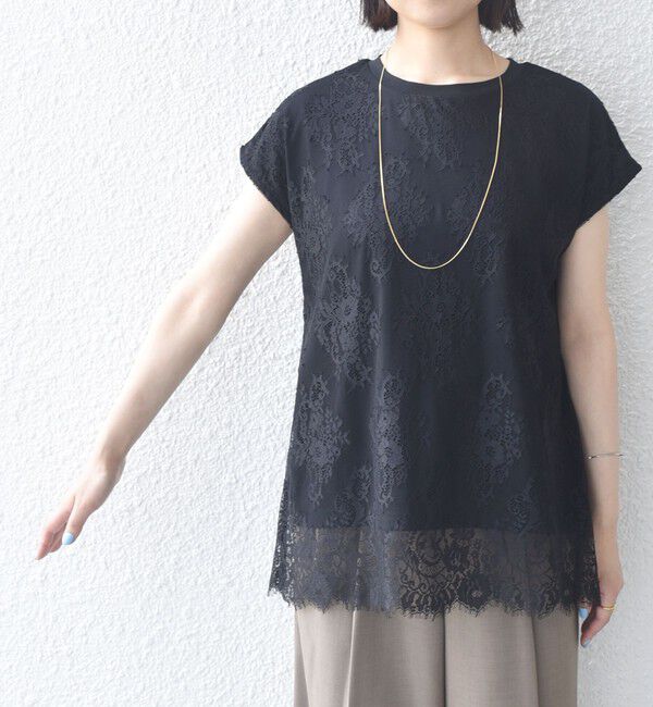SHIPS Colors 「SHIPS Colors:〈手洗い可能〉フリンジ レース レイヤード TEE」|Tシャツ・カットソー|