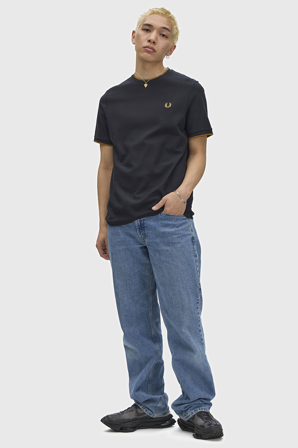 FRED PERRY 「Trim Detail Crepe Pique T-Shirt  シングルティップTシャツ」|Tシャツ・カットソー|