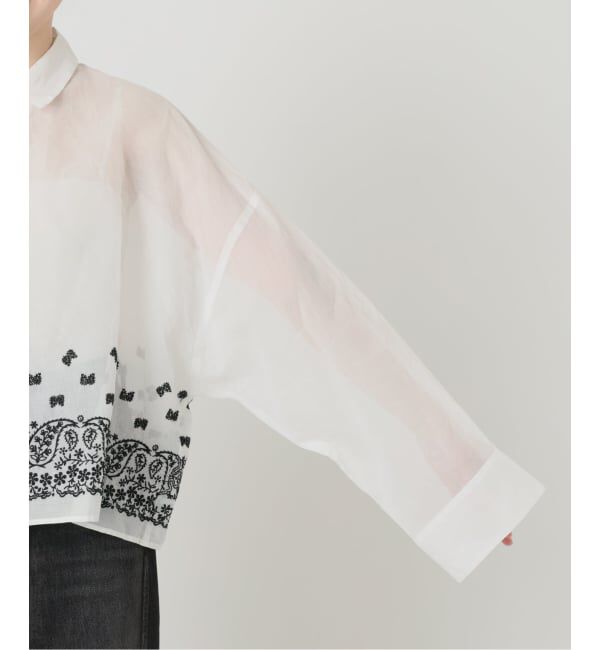 IENA LA BOUCLE「IENA LA BOUCLE エンブロイダリーコットンオーガンジーシャツ」|シャツ・ブラウス|