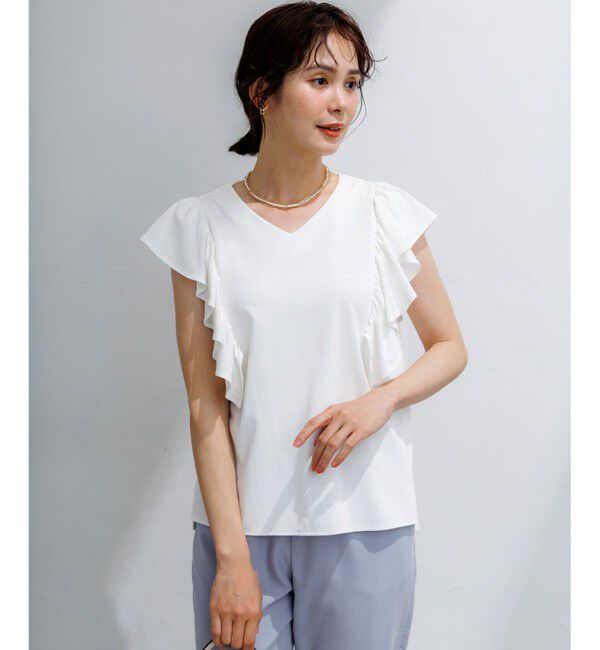 組曲「スウェットファンクションジャージー フリル袖カットソー」|Tシャツ・カットソー|