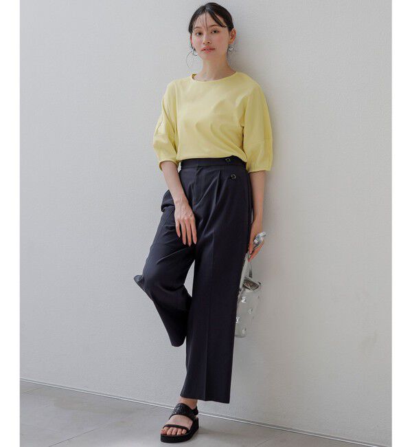 ANY SIS「【撥水・汗ジミ防止・UVケア・洗える】スーピマスムース クロップド Tシャツ」|Tシャツ・カットソー|