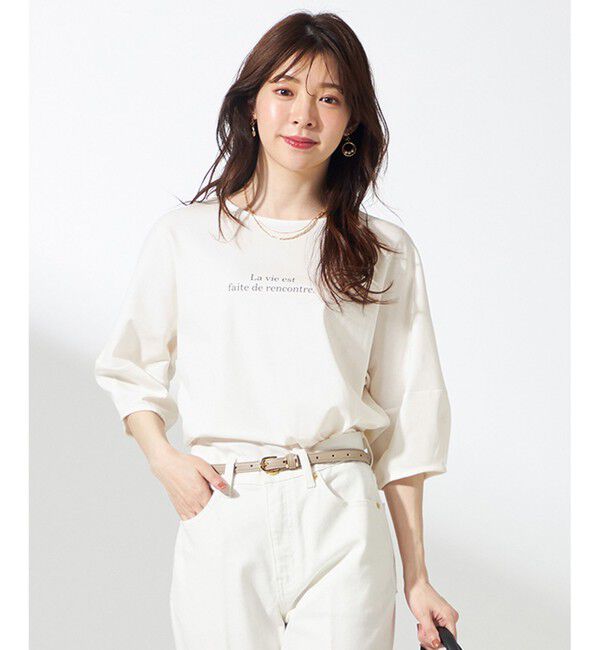 ANY SIS「【撥水・汗ジミ防止・UVケア・洗える】スーピマスムース クロップド Tシャツ」|Tシャツ・カットソー|オフロゴ