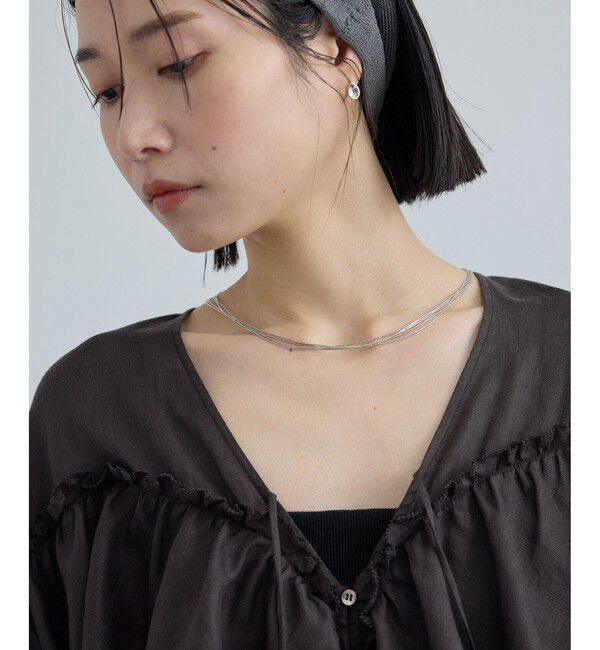 SALON adam et rope'「【WEB限定】ヨーロピアンリネンルジェフリルブラウス」|シャツ・ブラウス|