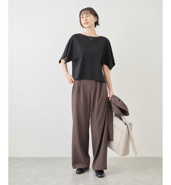 Rope&rsquo;Picnic「70シルケットハンカチスリーブトップス/UVカット・接触冷感」|Tシャツ・カットソー|