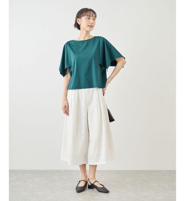 Rope&rsquo;Picnic「70シルケットハンカチスリーブトップス/UVカット・接触冷感」|Tシャツ・カットソー|