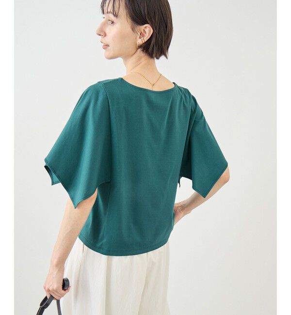 Rope&rsquo;Picnic「70シルケットハンカチスリーブトップス/UVカット・接触冷感」|Tシャツ・カットソー|