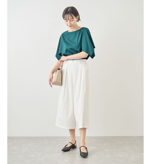 Rope&rsquo;Picnic「70シルケットハンカチスリーブトップス/UVカット・接触冷感」|Tシャツ・カットソー|