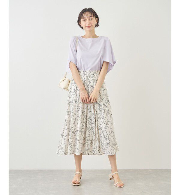 Rope&rsquo;Picnic「70シルケットハンカチスリーブトップス/UVカット・接触冷感」|Tシャツ・カットソー|