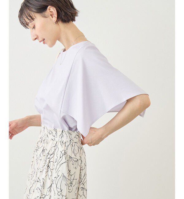 Rope&rsquo;Picnic「70シルケットハンカチスリーブトップス/UVカット・接触冷感」|Tシャツ・カットソー|