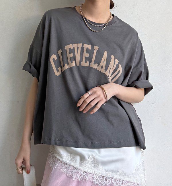  「【WE限定】フロッキーロゴプリントTEE」|Tシャツ・カットソー|チャコールグレー