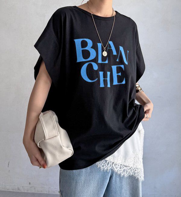  「【WEB限定】BLANCHEタックスリーブTEE」|Tシャツ・カットソー|ブラック