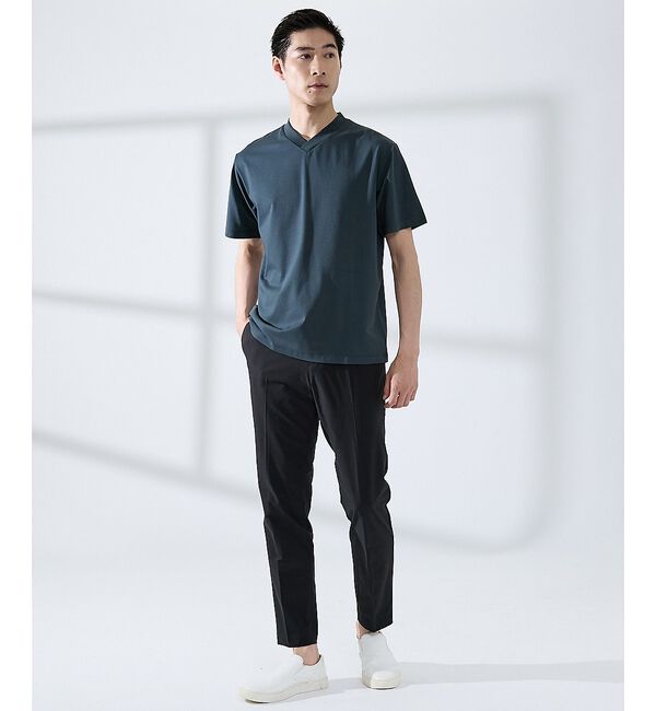 ABAHOUSE「【SMART CLOSET/WEB限定】シルケット天竺 Vネック 半袖Tシャツ」|Tシャツ・カットソー|