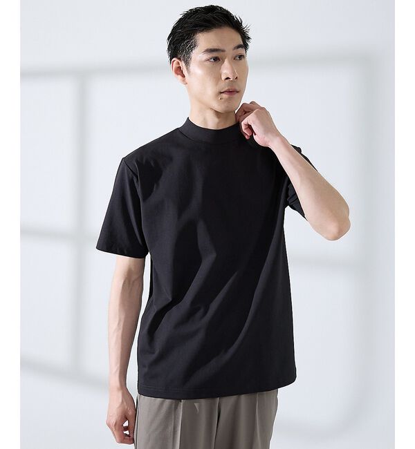 ABAHOUSE「【SMART CLOSET/WEB限定】シルケット天竺 モックネック Tシャツ」|Tシャツ・カットソー|