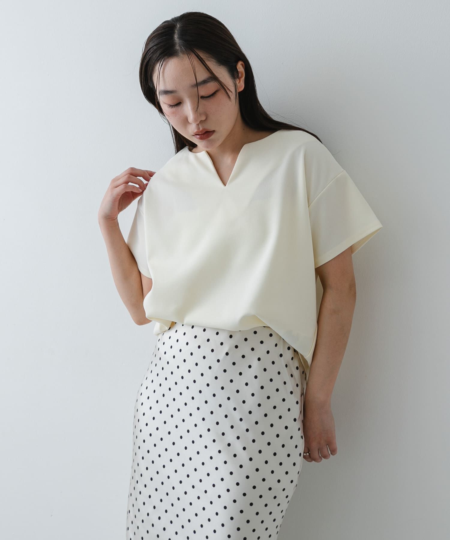 SENSE OF PLACE by URBAN RESEARCH「キーネックミラノリブTシャツ」|Tシャツ・カットソー|