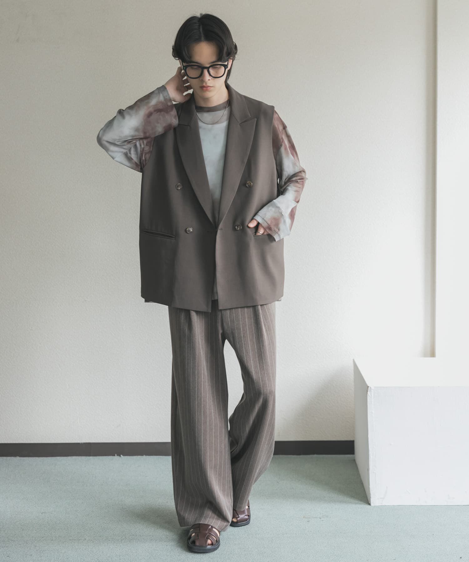 SENSE OF PLACE by URBAN RESEARCH「ピンストライプタックワイドスラックス」|その他|