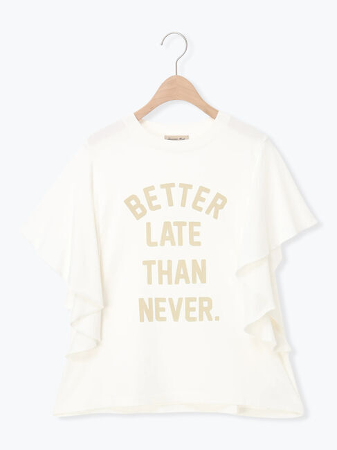 Samansa Mos2「◇フレアスリーブプリントTシャツ」|Tシャツ・カットソー|オフホワイト