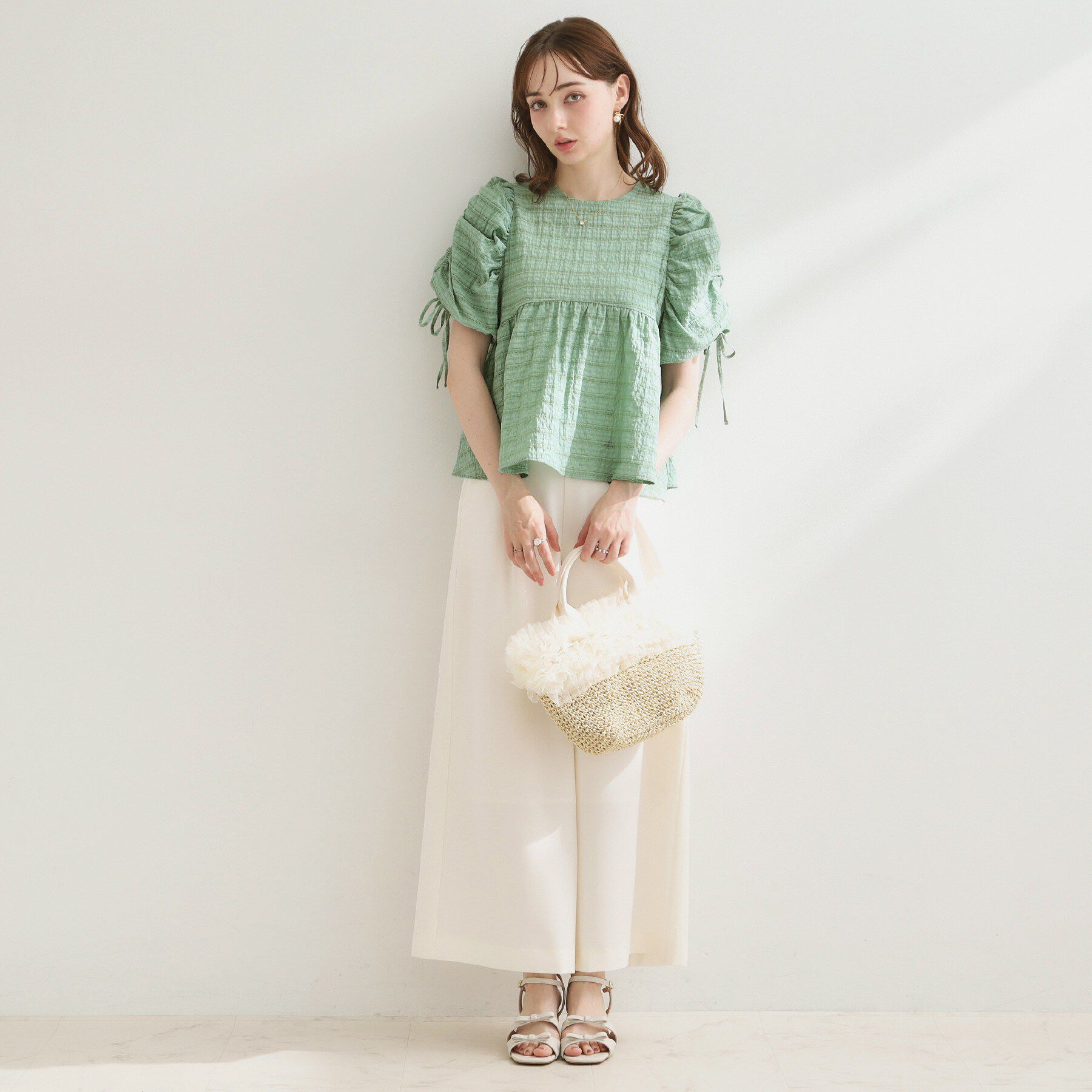 Couture broach「シアーシャーリングリボンブラウス」|シャツ・ブラウス|