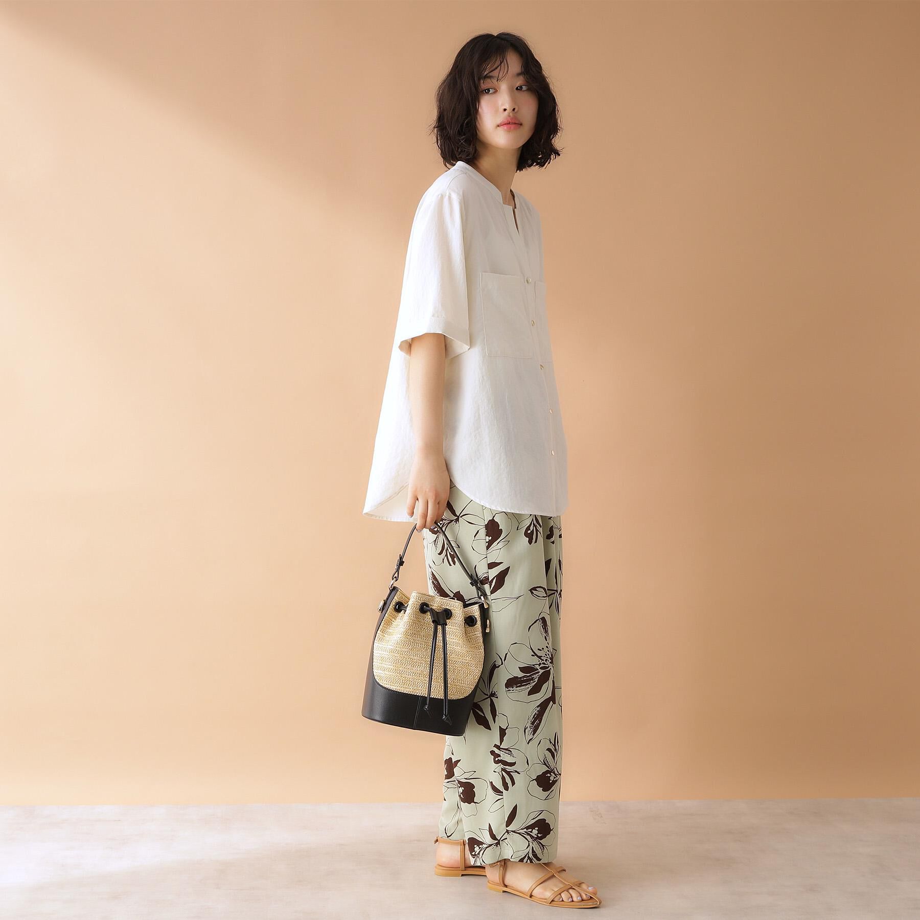 THE SHOP TK「ダブルポケット5分袖シャツ【体型カバー/洗濯機OK】」|シャツ・ブラウス|