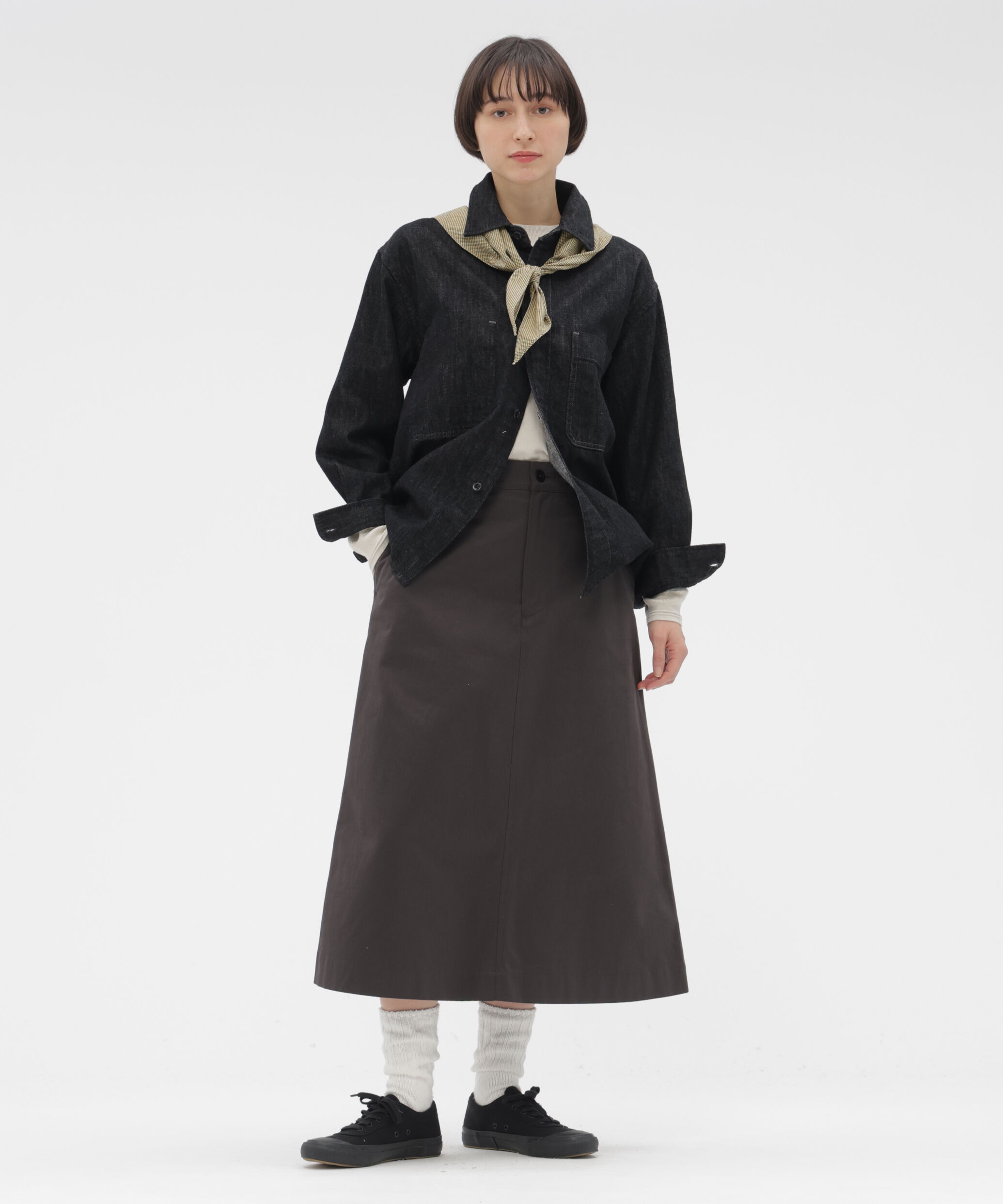 MHL.「TINY GINGHAM COTTON SCARF」|バンダナ・スカーフ|