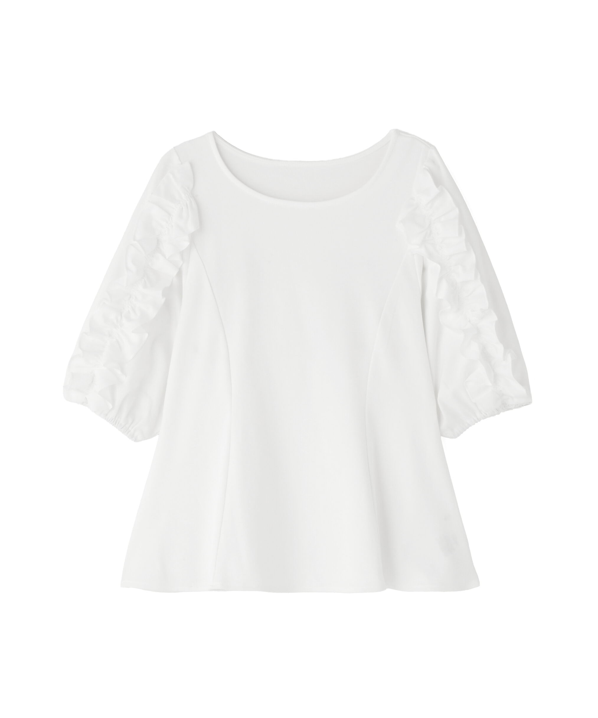  「フリルスリーブドッキングカットソー」|Tシャツ・カットソー|