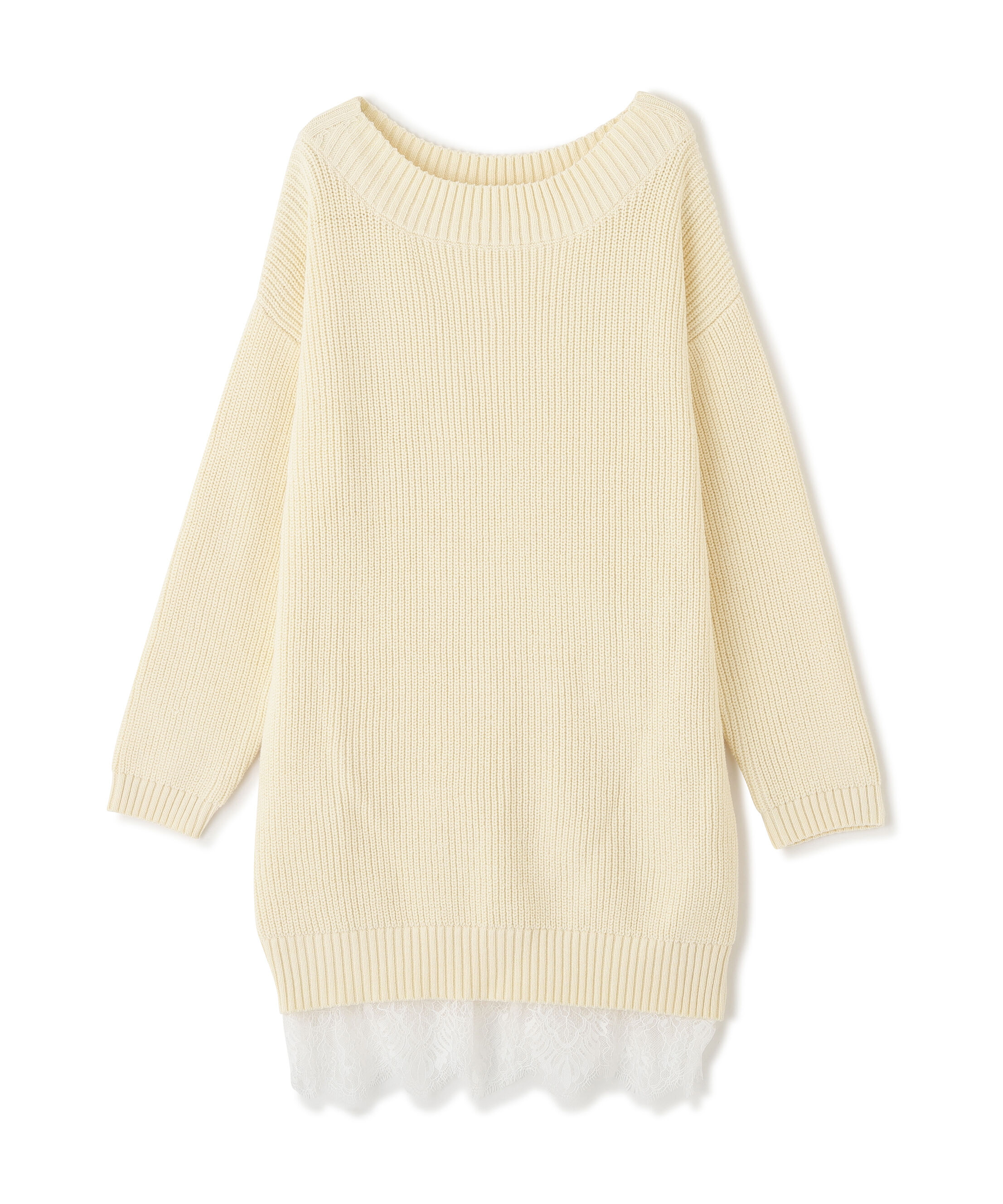 PROPORTION BODY DRESSING「《EDIT COLOGNE》スプリングレースレイヤード風ニットワンピース　26SS」|ワンピース|