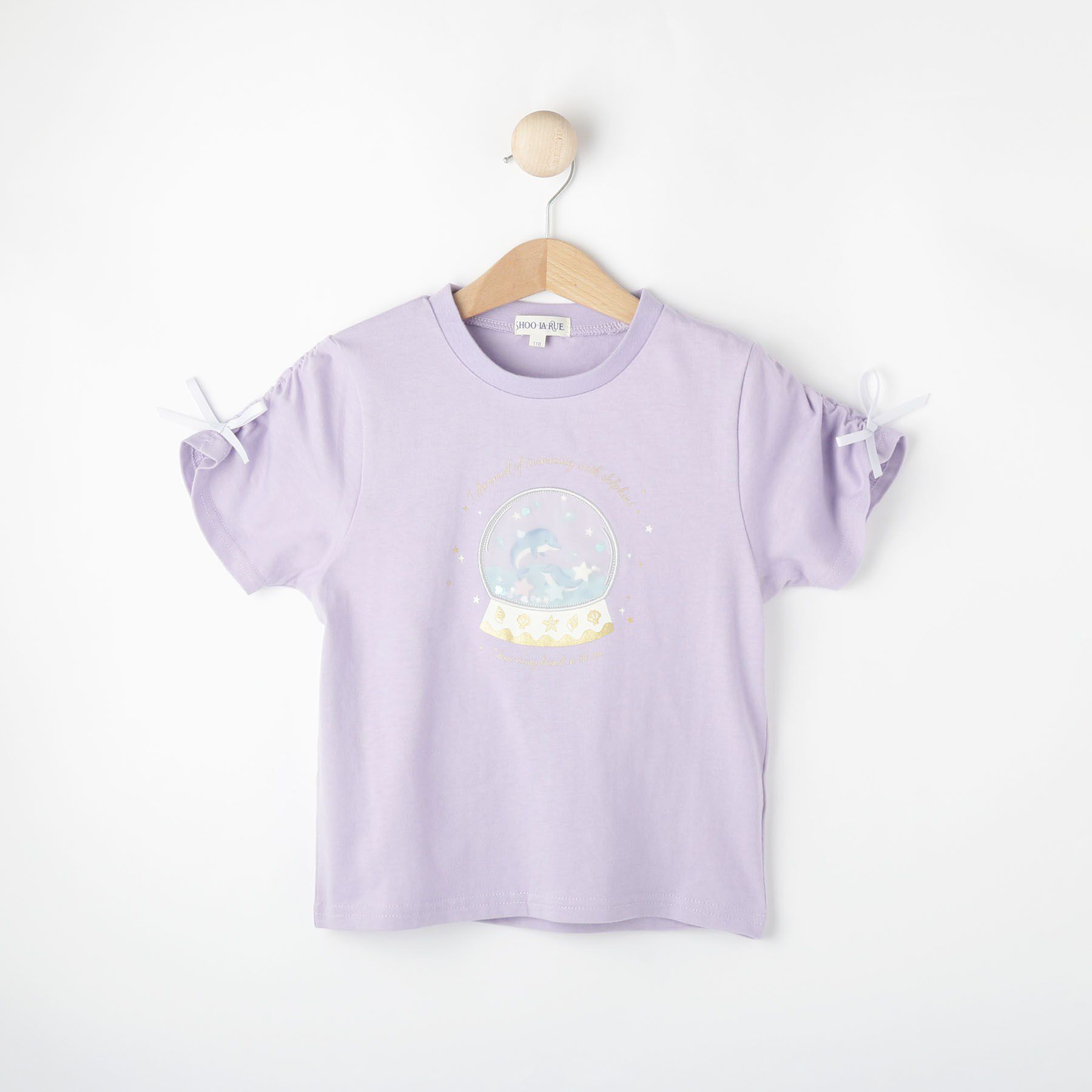 SHOO･LA･RUE「【100-150cm】スノードームオーガンジーTシャツ」|Tシャツ・カットソー|ラベンダー(080)