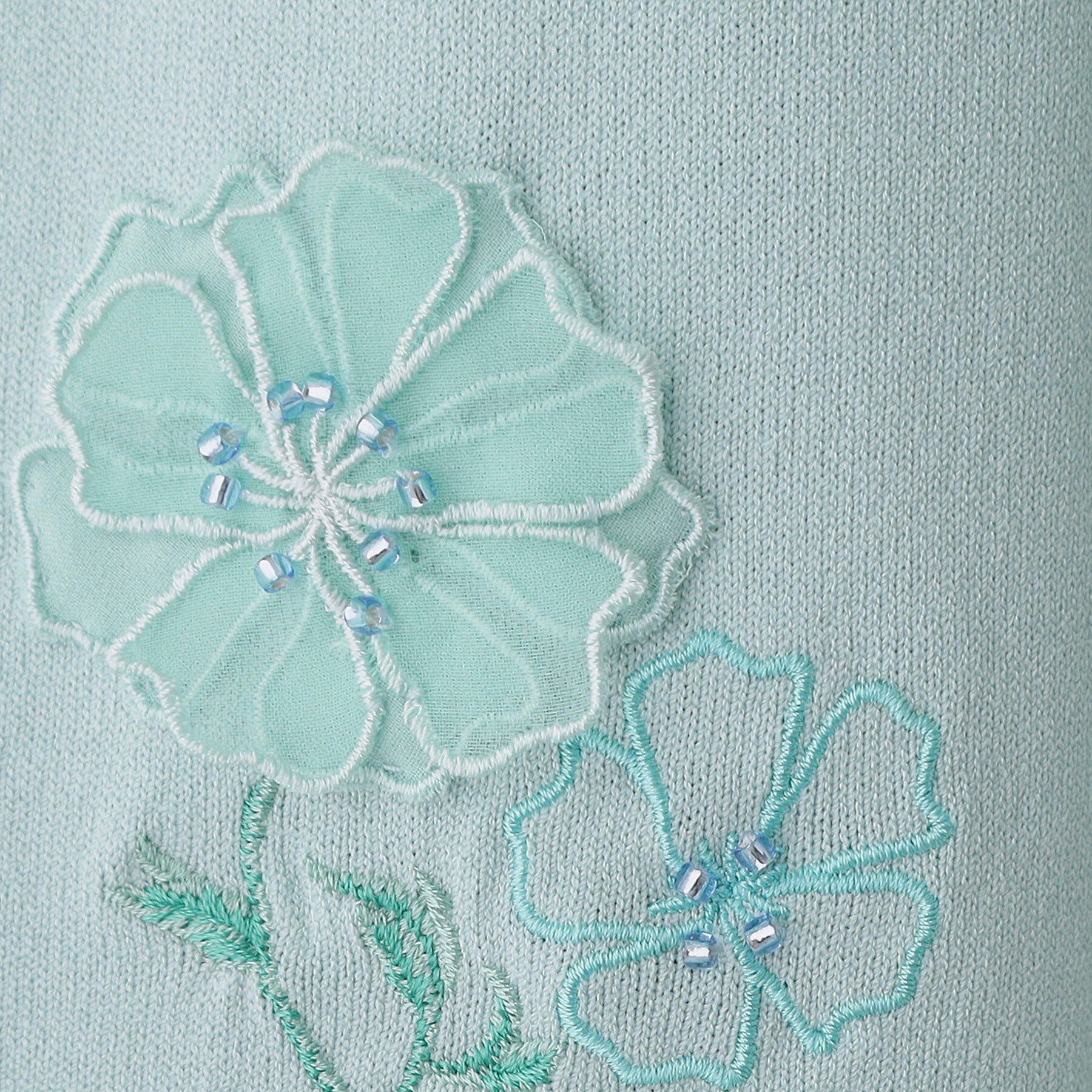 SunaUna「【SS～Lサイズ展開／フラワー刺繍】クラフトニット」|ニット・セーター|