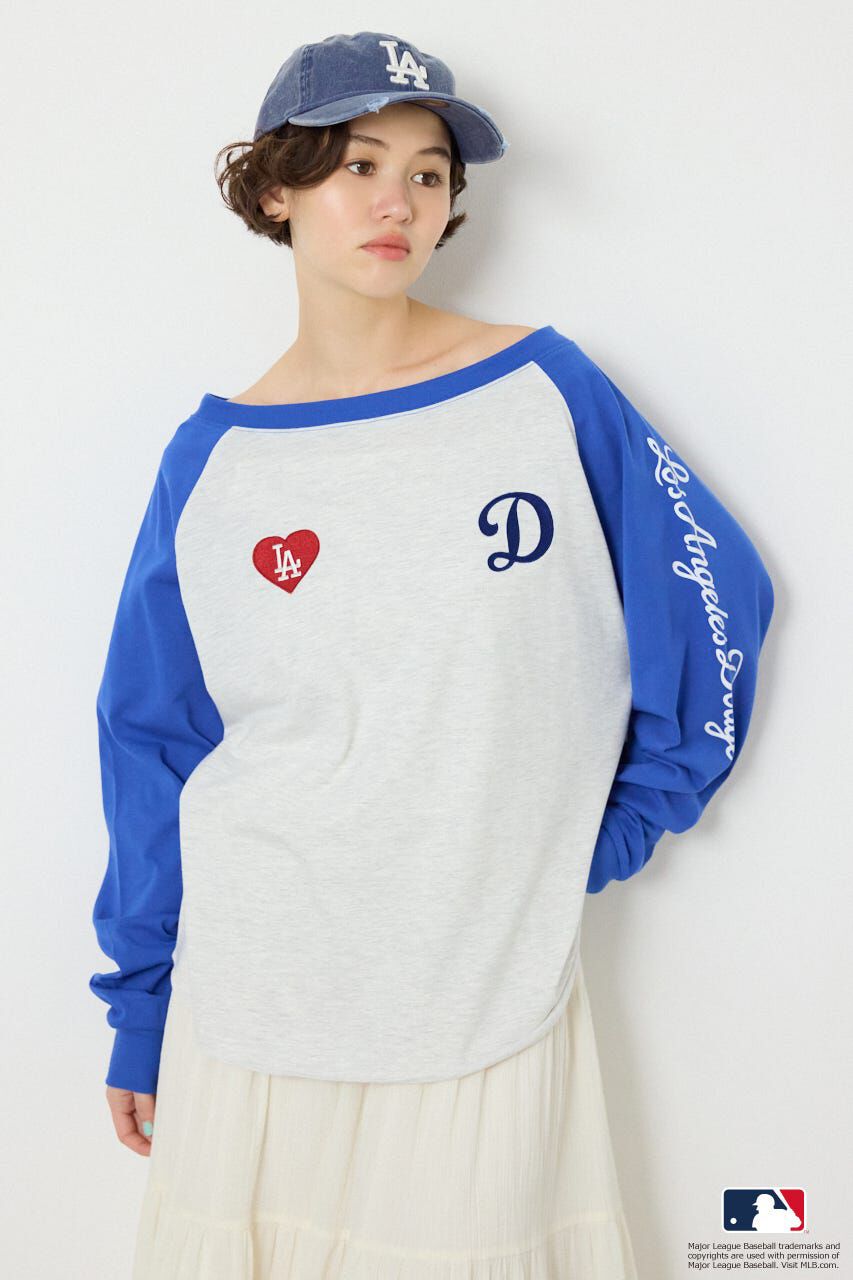 RODEO CROWNS「(MLB)オフショルラグラントップス」|Tシャツ・カットソー|柄BLU5