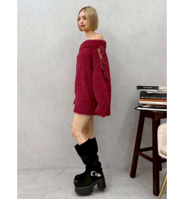 EVRIS「リボンオフショルニットワンピース」|ワンピース|