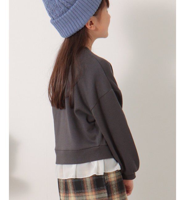 ikka kids「裾シフォンレイヤード裏毛プルオーバー（120~160cm）」|Tシャツ・カットソー|