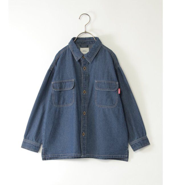 ikka kids「【親子コーデ】フェイクスエード／デニムシャウター（110~160cm）」|シャツ・ブラウス|ブルー