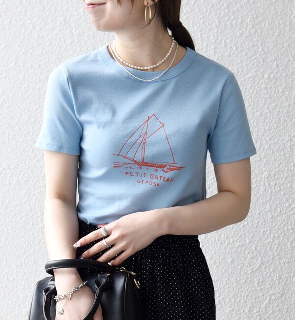 SHIPS any「《一部追加予約》【SHIPS any別注】PETIT BATEAU: ロゴ プリント コンパクト TEE 26SS」|Tシャツ・カットソー|