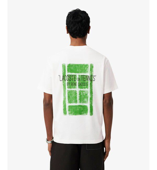 LACOSTE「テニスコートバックプリントTシャツ」|Tシャツ・カットソー|