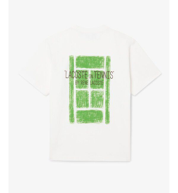 LACOSTE「テニスコートバックプリントTシャツ」|Tシャツ・カットソー|