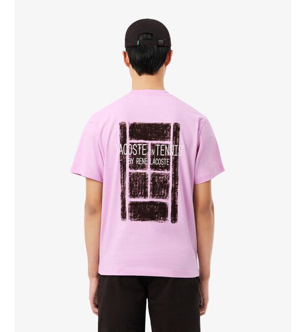 LACOSTE「テニスコートバックプリントTシャツ」|Tシャツ・カットソー|