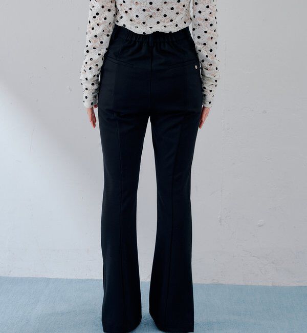  「【SALON by Chico】-3kg見え/ スリットスリムフレアパンツ」|チノ|