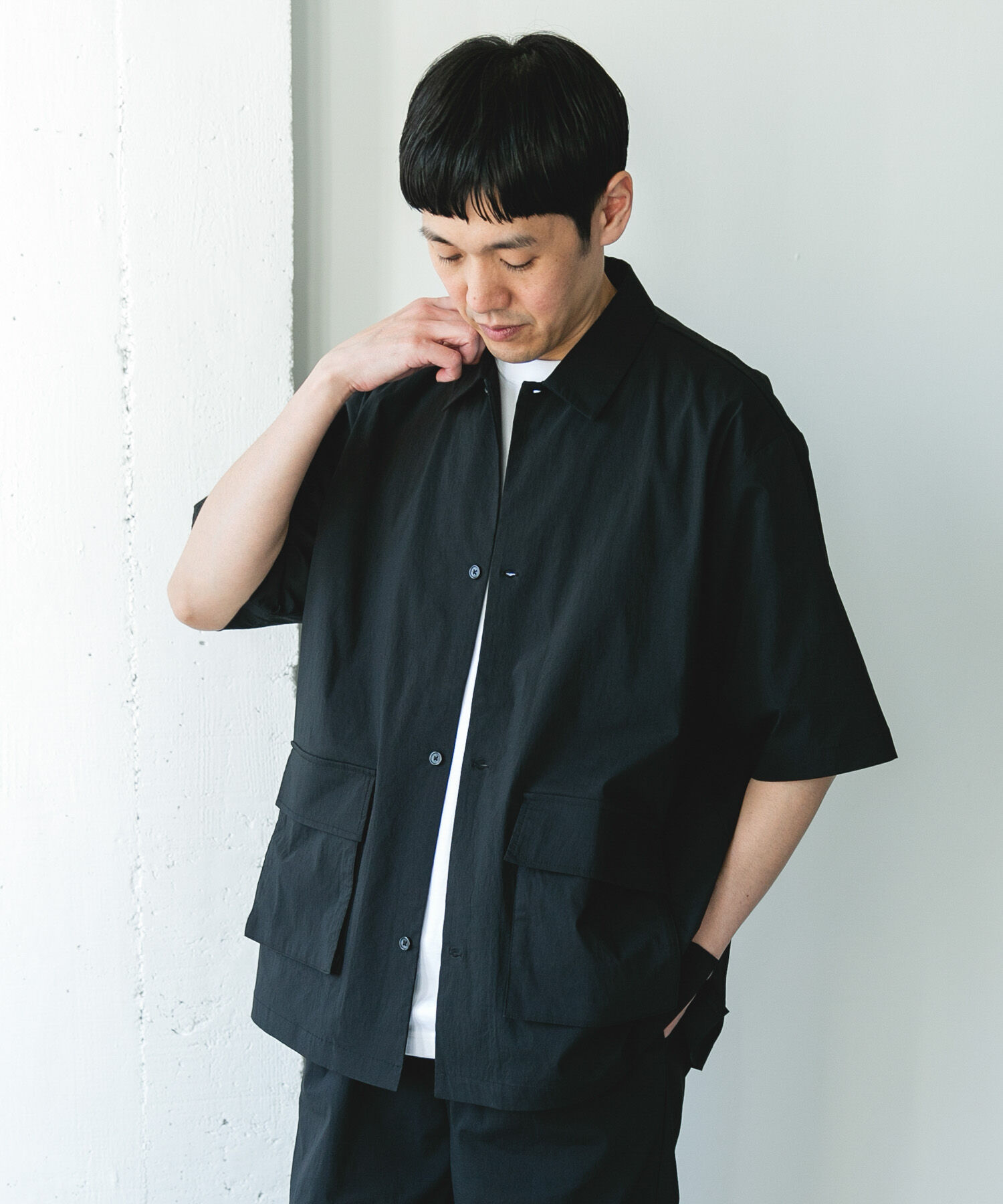URBAN RESEARCH DOORS「『UVｶｯﾄ/接触冷感/吸水速乾』ｽﾄﾚｯﾁｸﾛｽ ﾋﾞｯｸﾞﾎﾟｹｯﾄ  」|シャツ・ブラウス|