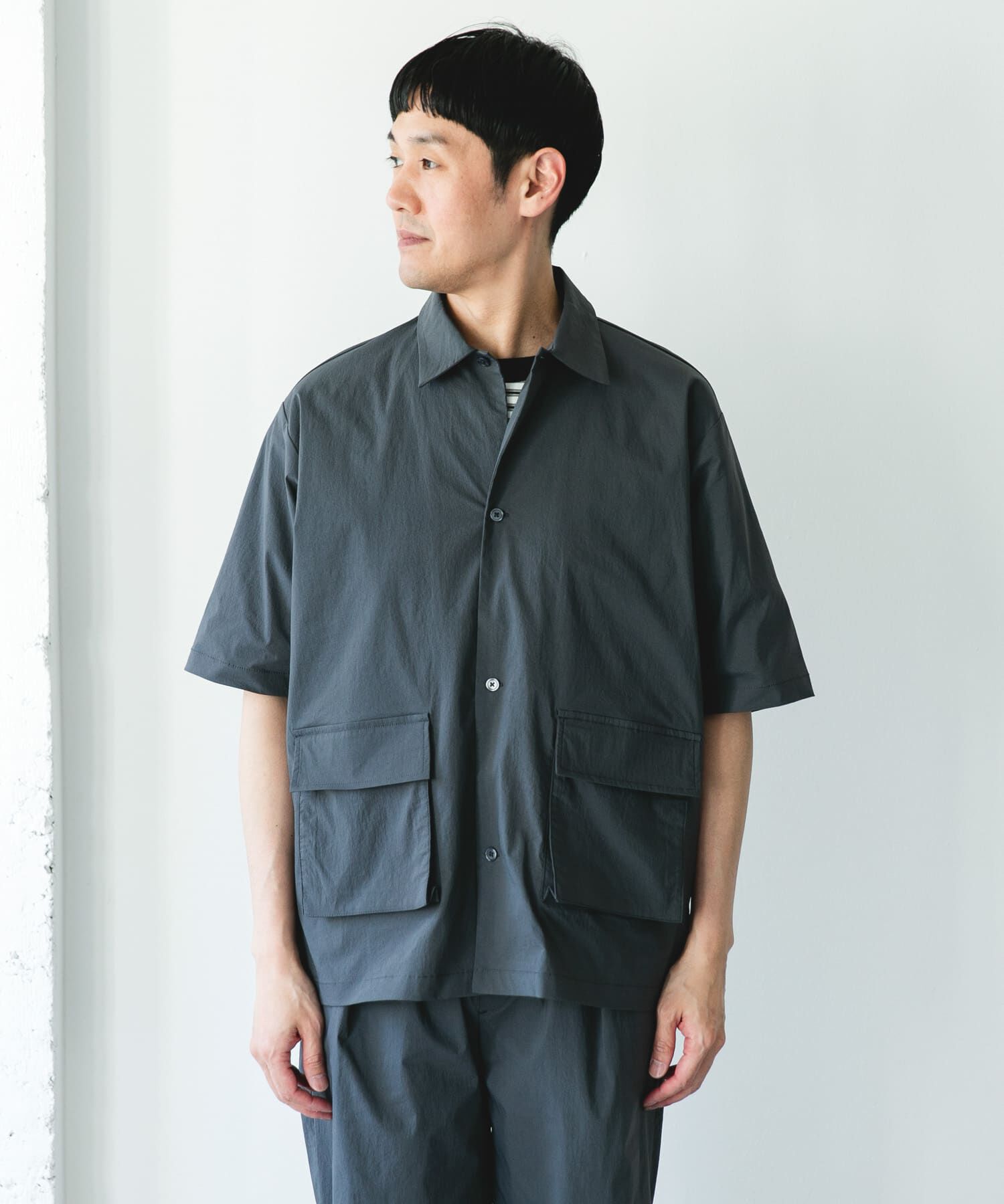 URBAN RESEARCH DOORS「『UVｶｯﾄ/接触冷感/吸水速乾』ｽﾄﾚｯﾁｸﾛｽ ﾋﾞｯｸﾞﾎﾟｹｯﾄ  」|シャツ・ブラウス|