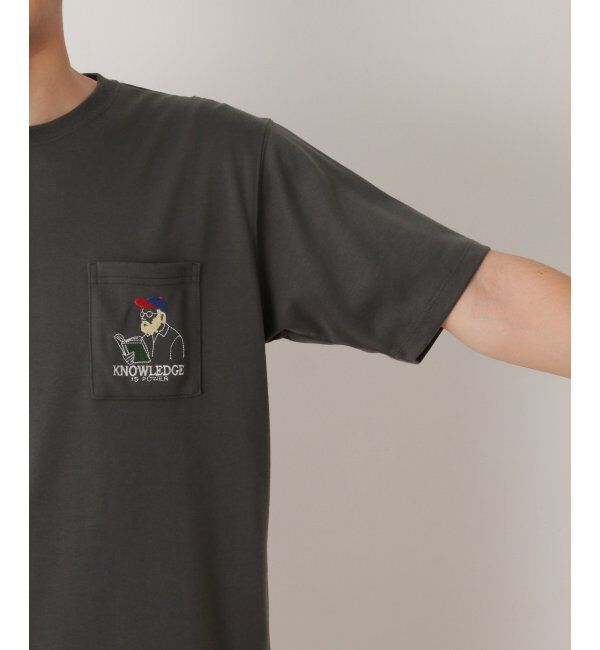 ikka「ブックマンサガラ刺繍ポケTシャツ」|Tシャツ・カットソー|