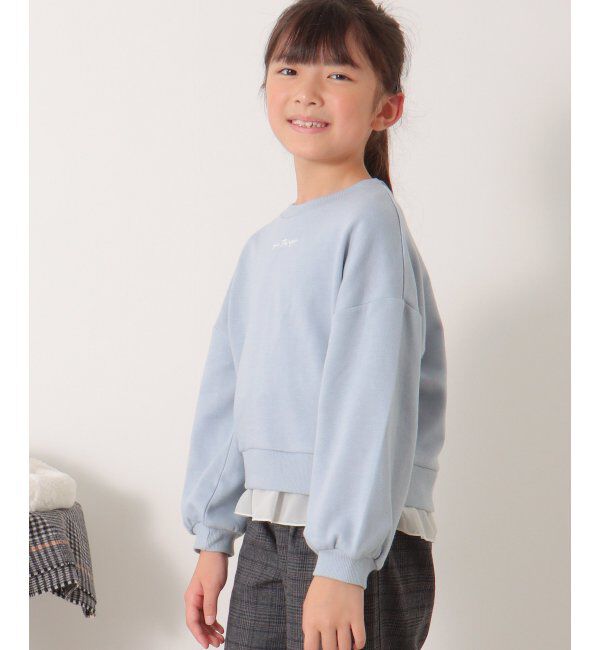 ikka kids「裾シフォンレイヤード裏毛プルオーバー（120~160cm）」|Tシャツ・カットソー|