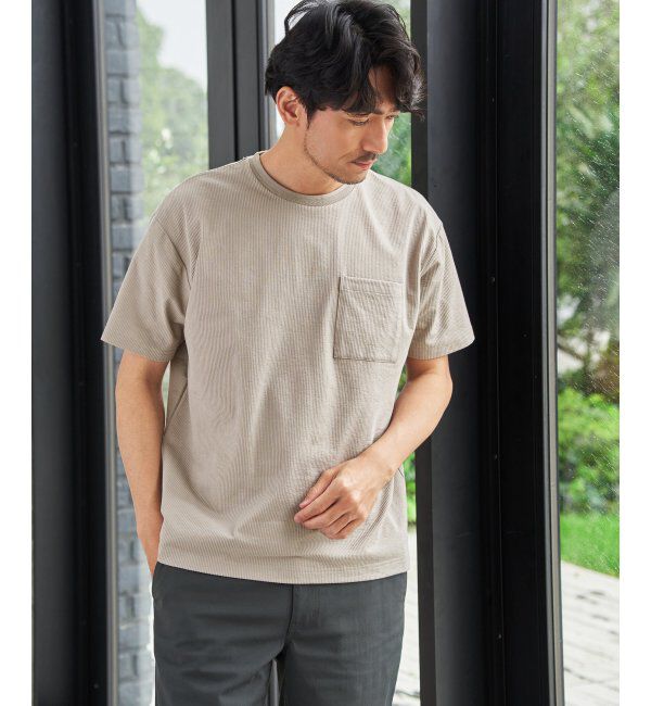 ikka「冷感DRYサッカーポケットTシャツ」|Tシャツ・カットソー|