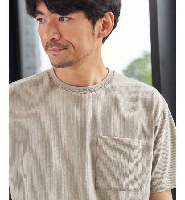 ikka「冷感DRYサッカーポケットTシャツ」|Tシャツ・カットソー|