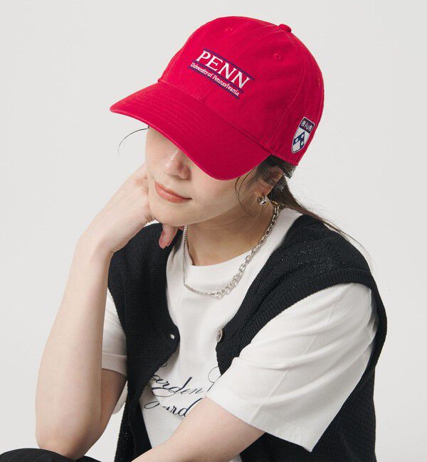 BEAUTY&YOUTH UNITED ARROWS「＜University of Pennsylvania＞ツイル ウォッシュ ロゴ キャップ」|キャップ・キャスケット|RED