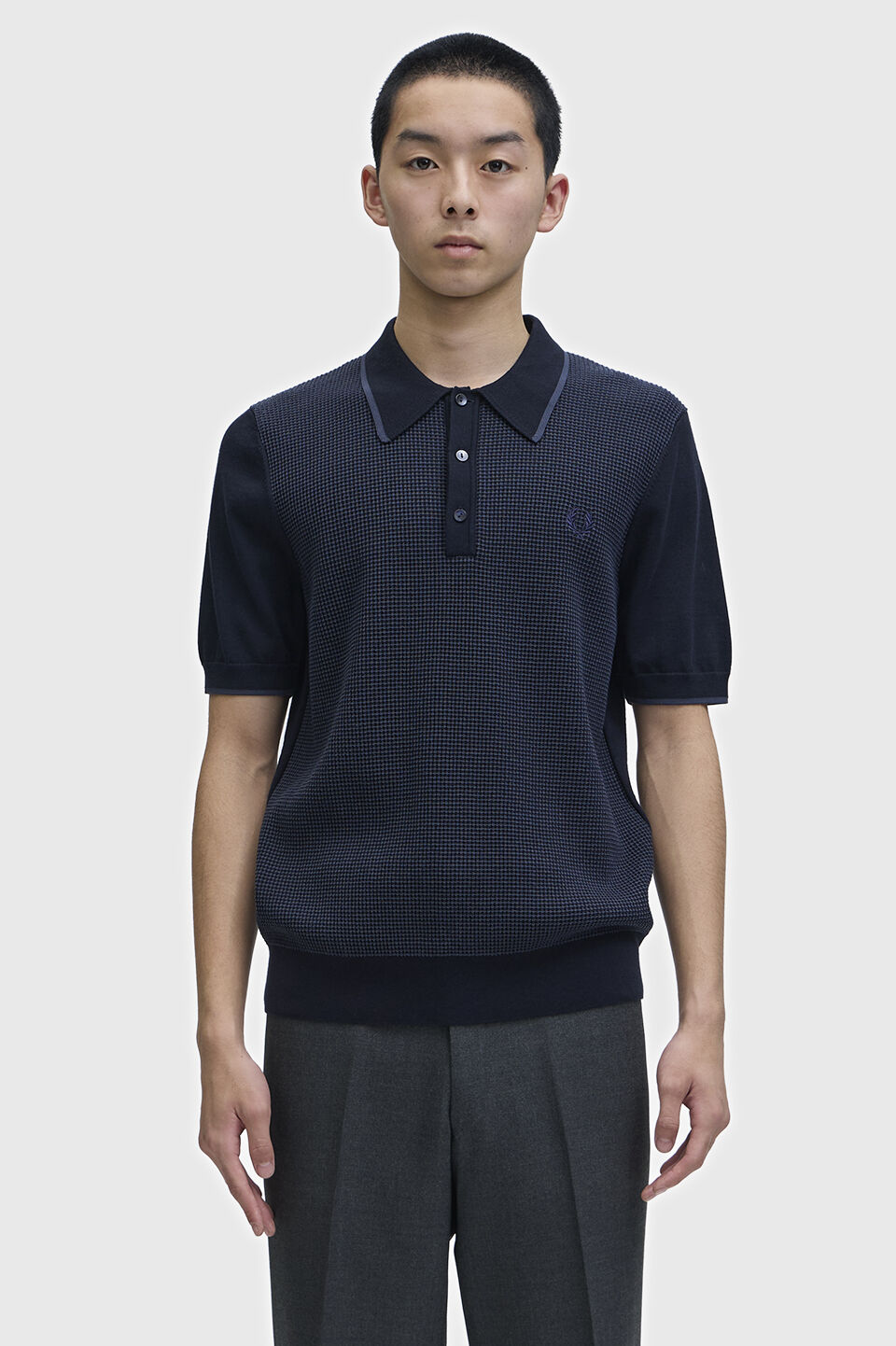 FRED PERRY 「Tonic Waffle Knitted Shirt トニックワッフルニットポロシャツ」|ポロシャツ|