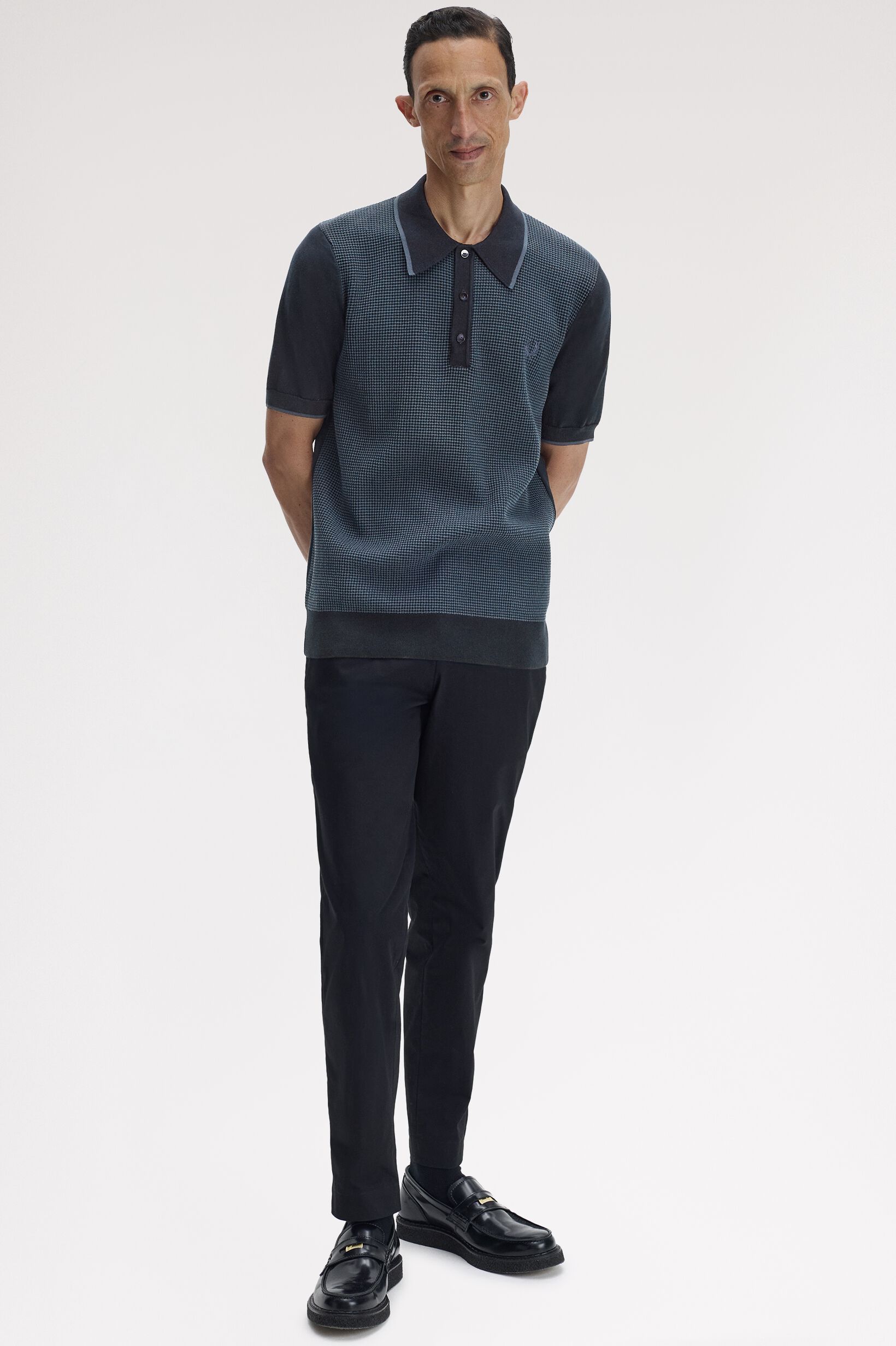FRED PERRY 「Tonic Waffle Knitted Shirt トニックワッフルニットポロシャツ」|ポロシャツ|